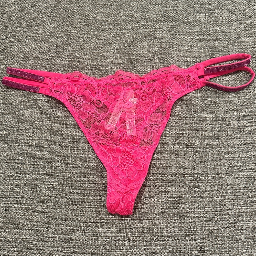 Victoria’s Secret Very Sexy Lace Thong Panty - Hot Pink